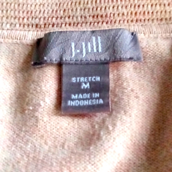 J. Jill Peach Size Medium Scoop Neck Stretch Knit Cardigan Sweater - Picture 5 of 8